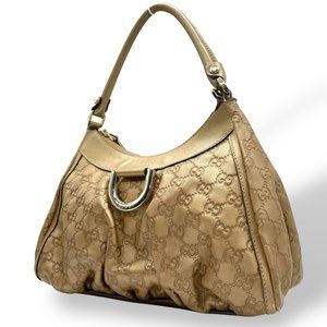 GUCCI Cream Leather Shoulder Bag